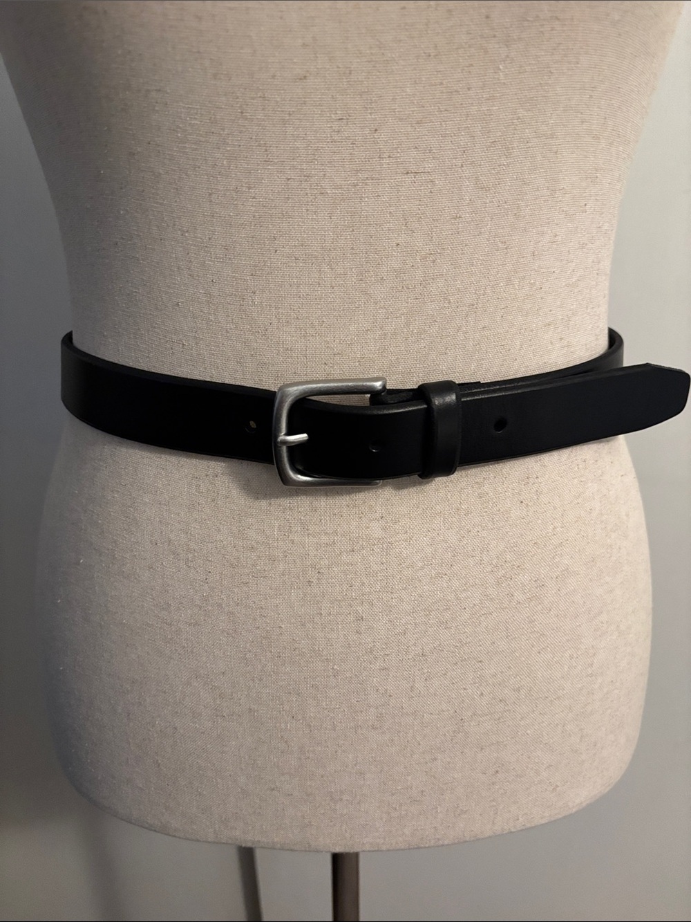 GAP Black Leather Belt with Silver Buckle